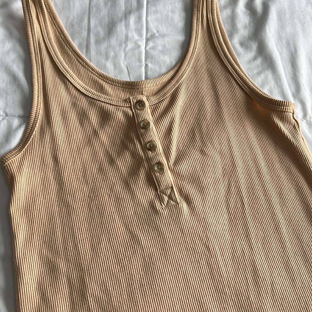 American Eagle ribbed tank top, beige, size medium